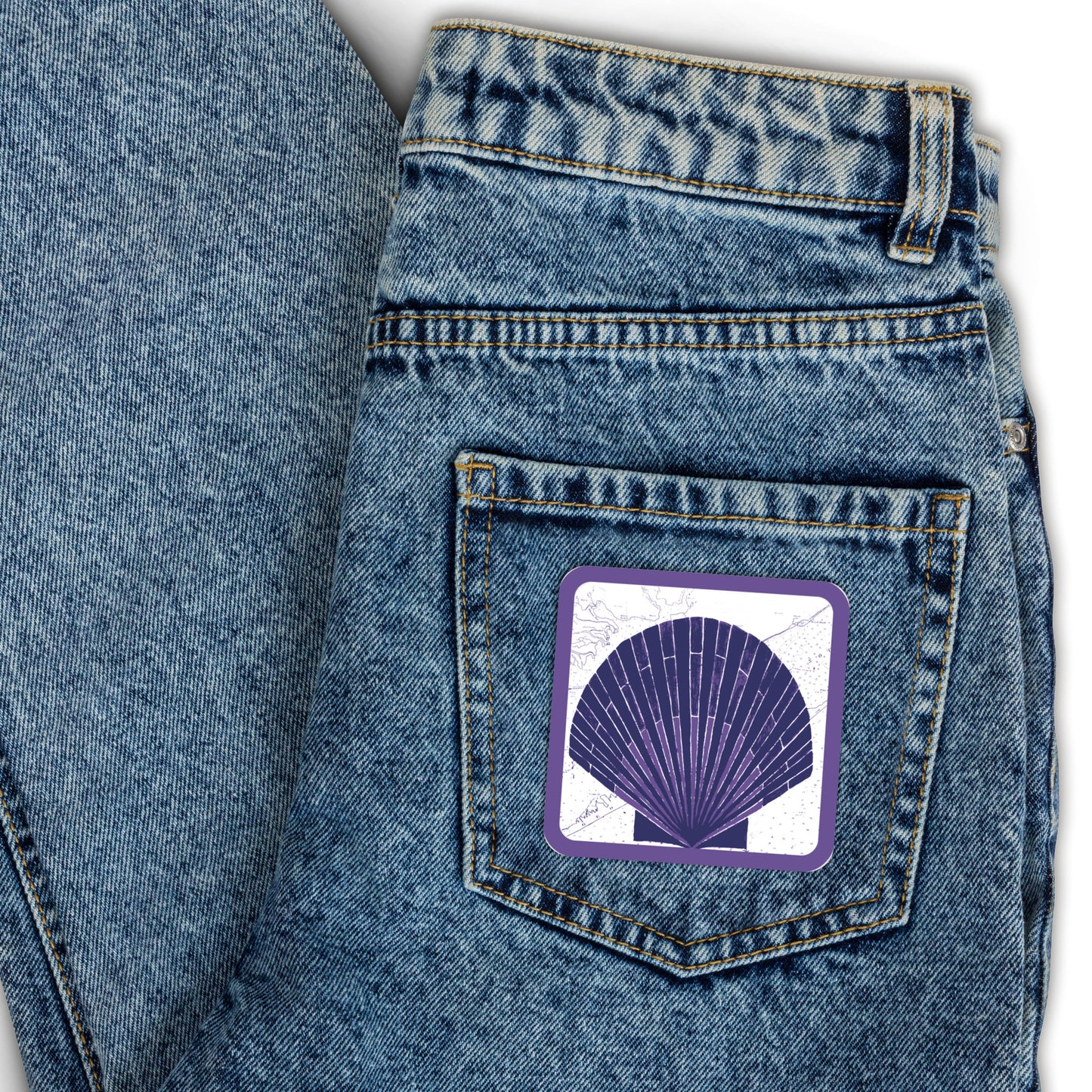 Scallop embroidered patch
